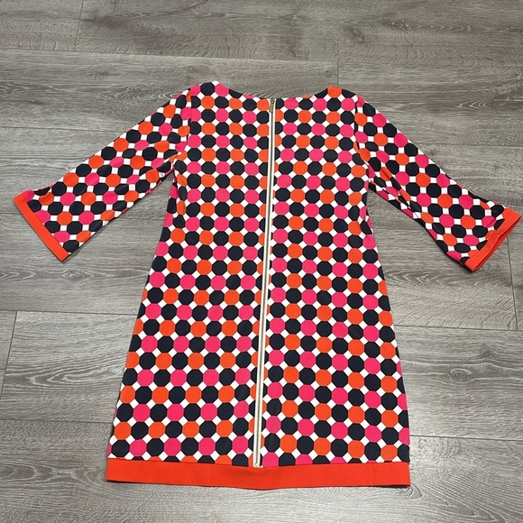 NWOT Eliza J Geo Print Jersey Shift Dress 3/4 Sleeve Exposed Back Zipper 8P - Picture 15 of 16